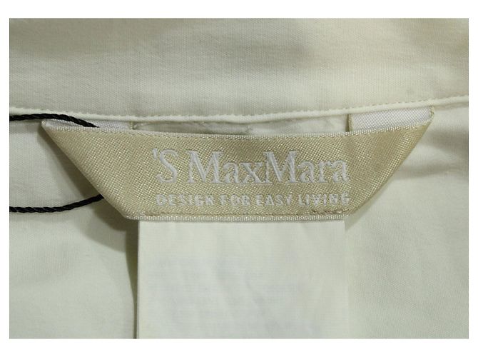 Autre Marque Camisa de botones S Max Mara con ribete en algodón blanco - vista 4