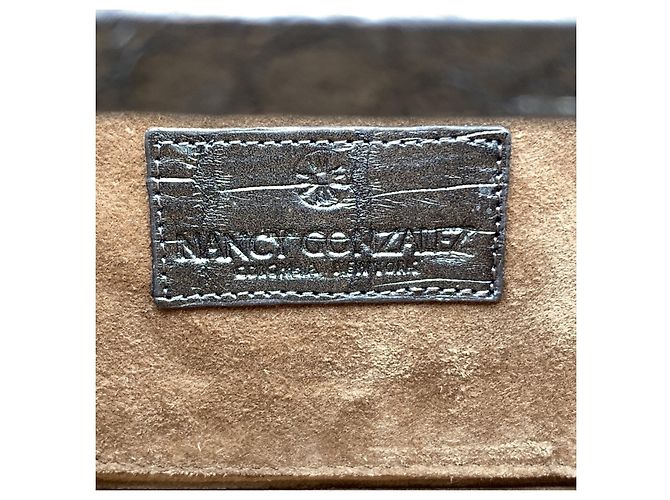 Nancy Gonzalez Graue Metallic-Leder-kleine Box-Tasche Handtasche Satchel - Ansicht 9