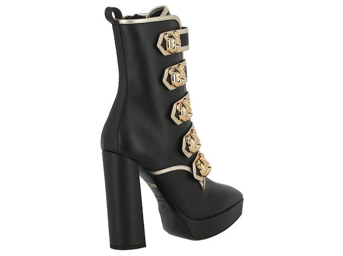 Stivali Moschino con plateau e bottoni - vista 3