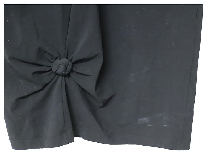 Helmut Lang Ärmelloses Etuikleid mit mehreren Knoten aus schwarzem Polyester - Ansicht 8