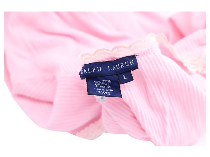Suéter Ralph Lauren com decote redondo e renda em algodão rosa - vista 4
