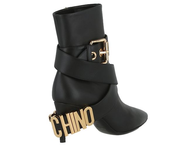 Botas Moschino de piel con placa del logo - vista 3