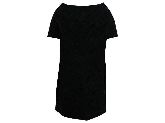 Marni Sleeveless Textured Coat in Navy Blue Wool - view 3