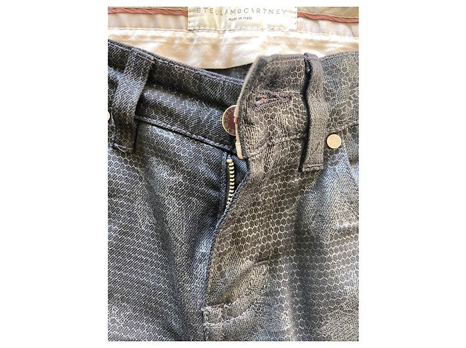 Stella Mc Cartney Vaqueros Stella McCartney Negros con Estampado de Flores Brillantes - vista 6