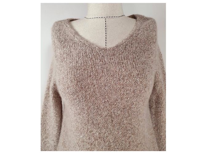Autre Marque Suéter Oversize Lu Ren de Cashmere e Seda Bege - vista 2