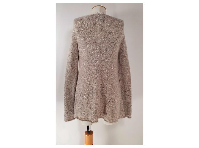 Autre Marque Suéter Oversize Lu Ren de Cashmere e Seda Bege - vista 4