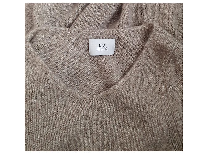 Autre Marque Suéter Oversize Lu Ren de Cashmere e Seda Bege - vista 5