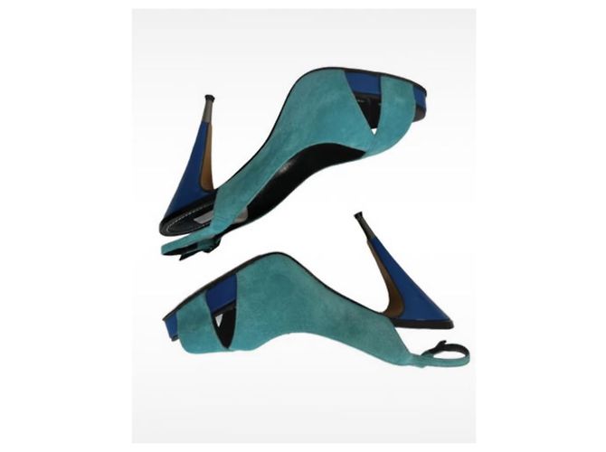 Décolleté Nando Muzi in suede blu taglia 40 - vista 4