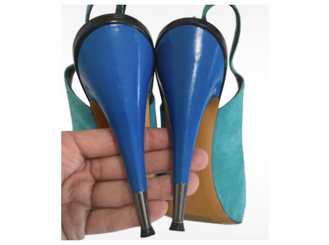 Décolleté Nando Muzi in suede blu taglia 40 - vista 7