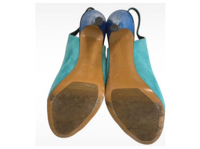 Décolleté Nando Muzi in suede blu taglia 40 - vista 9