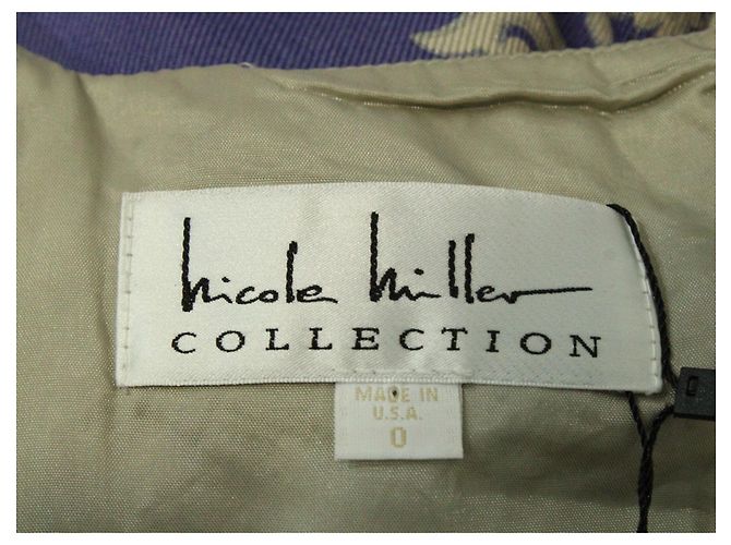 Nicole Miller Vestido midi halter morado con acento gris Púrpura - vista 5