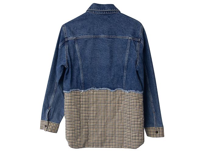 Sandro Paris Moorea Mix Media Jacket in Multicolor Denim - view 2