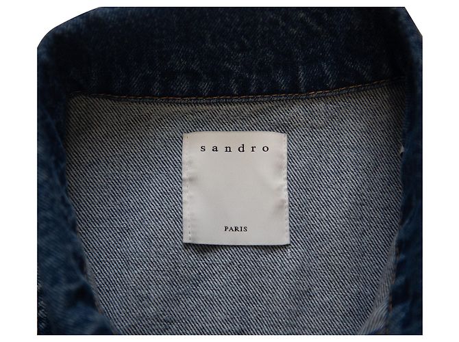 Sandro Paris Moorea Mix Media Jacket in Multicolor Denim - view 4