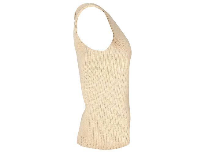 Top senza maniche lavorato a maglia Theory in cotone beige Marrone - vista 2