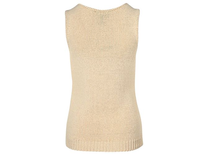 Top senza maniche lavorato a maglia Theory in cotone beige Marrone - vista 3