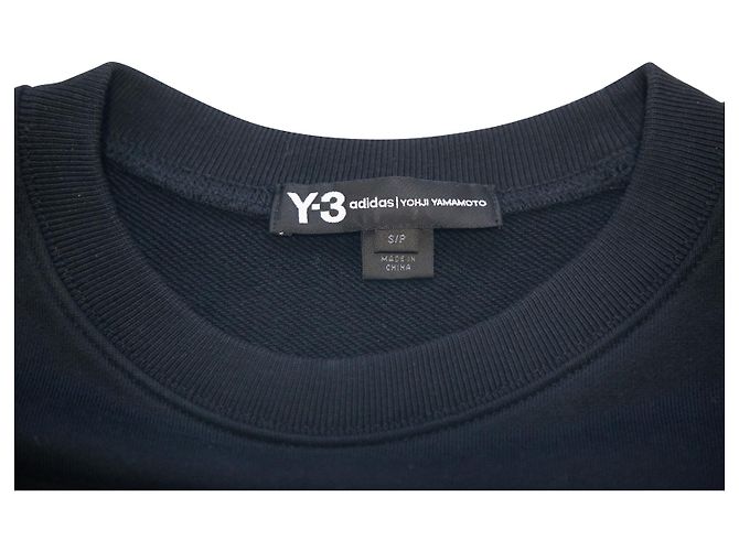 Y3 Y-3 Rundhals-Sweatshirt aus schwarzer Baumwolle - Ansicht 4