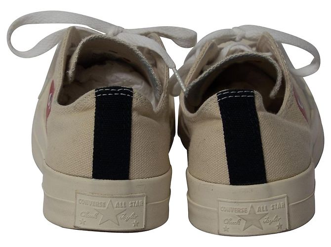 Zapatillas bajas en lona beis Play x Converse de Comme Des Garcons Castaño Beige - vista 4