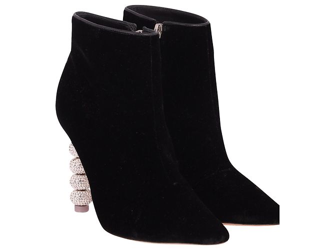 Sophia Webster Coco Kristallverzierte Stiefel aus schwarzem Wildleder - Ansicht 3