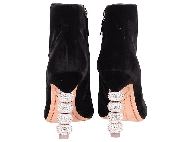 Sophia Webster Coco Kristallverzierte Stiefel aus schwarzem Wildleder - Ansicht 4
