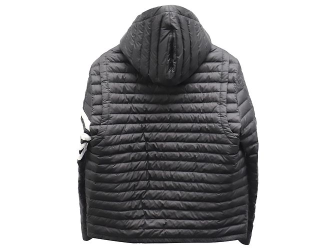 Thom Browne 4 Giubbotto Imbottito Rigato in Nylon Nero - vista 2