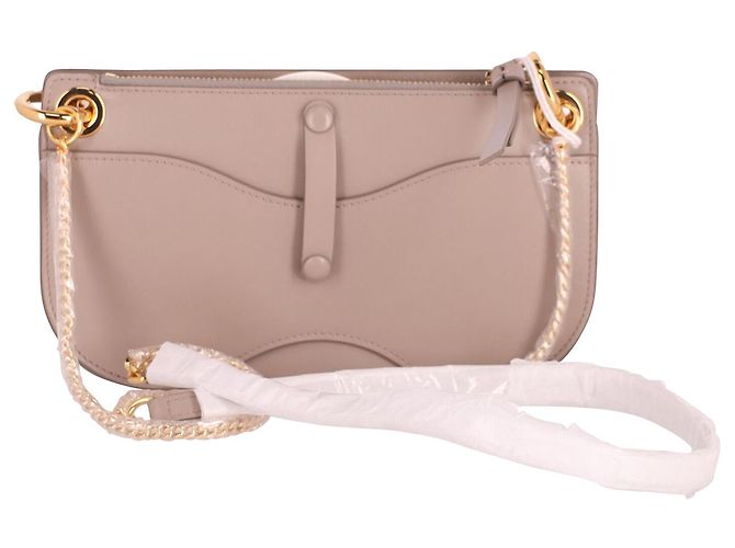 Chloé Minibolso bandolera Chloe Tess con cadena de piel de becerro Beige Leather - vista 4