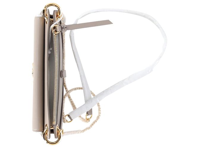 Chloé Minibolso bandolera Chloe Tess con cadena de piel de becerro Beige Leather - vista 5