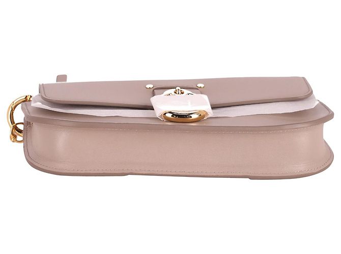Chloé Minibolso bandolera Chloe Tess con cadena de piel de becerro Beige Leather - vista 6