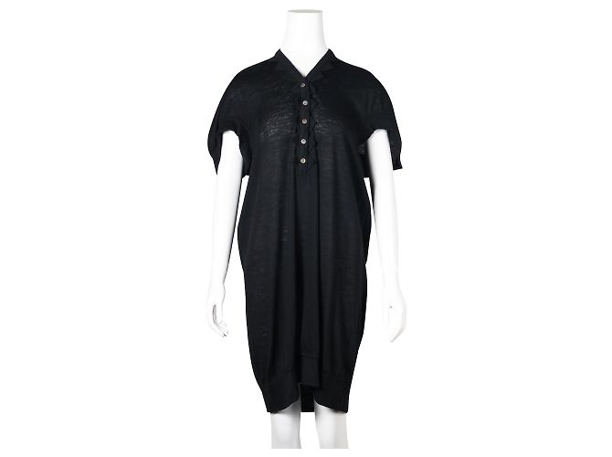 Tsumori Chisato Schwarzes Slip-On-Kleid aus Wolle - Ansicht 2