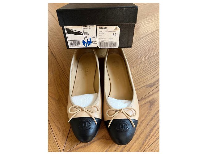Cambon Ballerine classiche Chanel 39 Beige e nero - vista 2