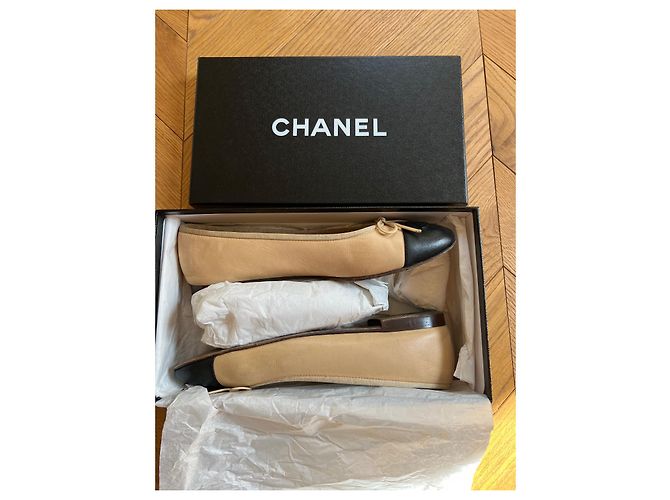 Cambon Ballerine classiche Chanel 39 Beige e nero - vista 5