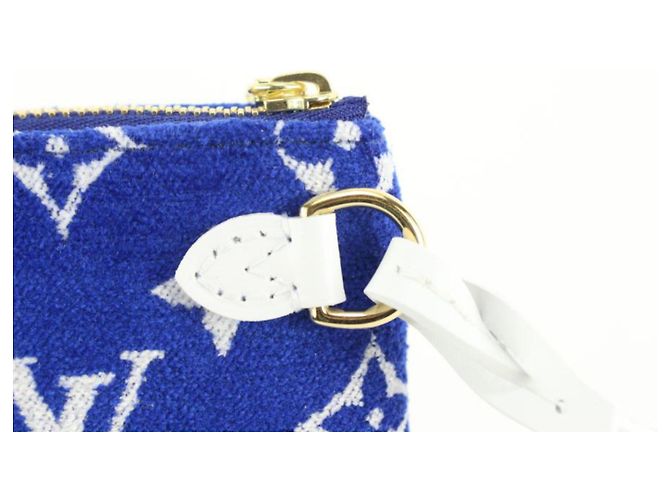 Louis Vuitton Blue Monogram Velvet Match Neverfull Pochette MM oder GM - Ansicht 3
