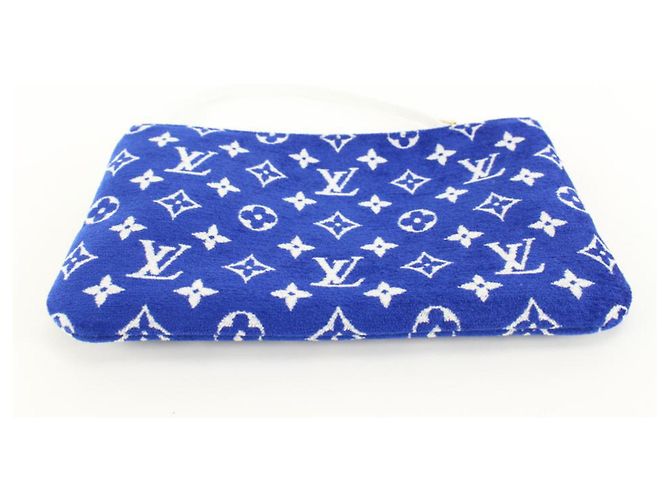 Louis Vuitton Blue Monogram Velvet Match Neverfull Pochette MM oder GM - Ansicht 4