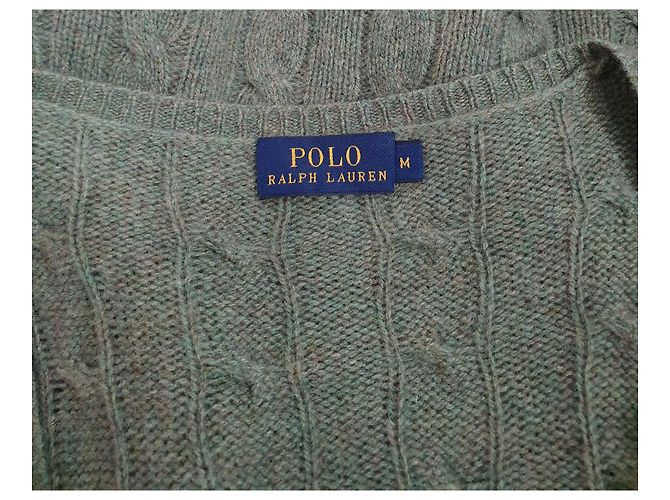 Polo Ralph Lauren Strickpullover Grün Kaschmir Wolle M - Ansicht 7