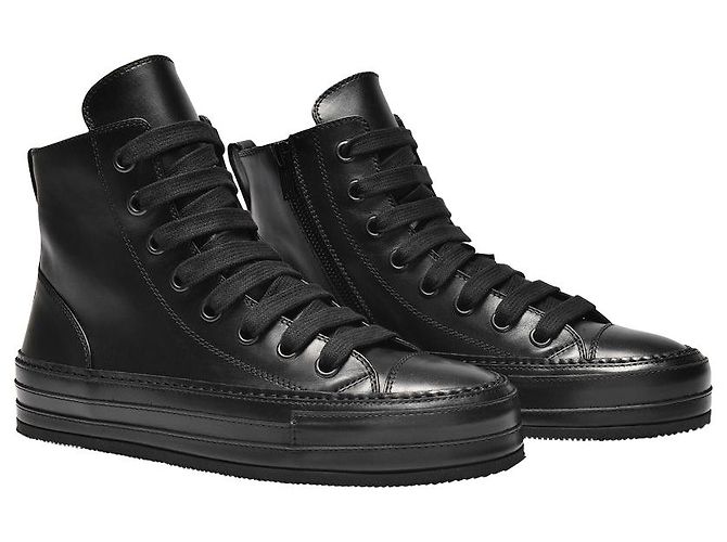 Ann Demeulemeester Sneakers Raven in Pelle Nera - vista 2