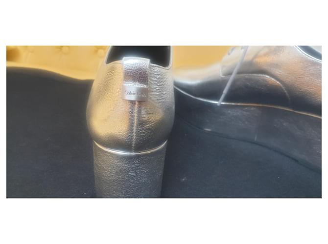 Calvin Klein Scarpe stringate in pelle argento - vista 4