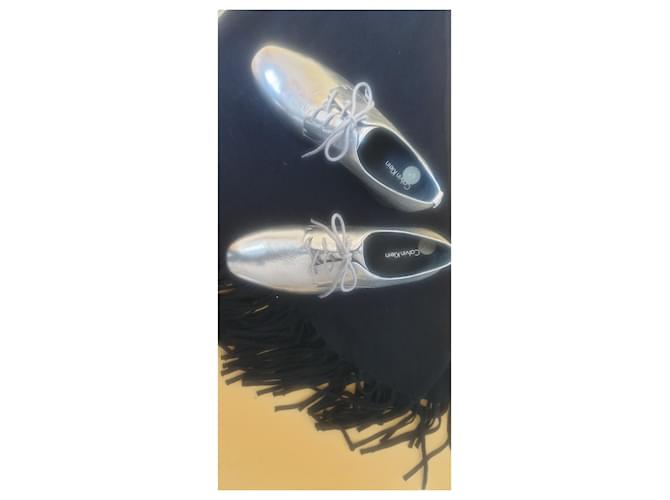 Calvin Klein Scarpe stringate in pelle argento - vista 6