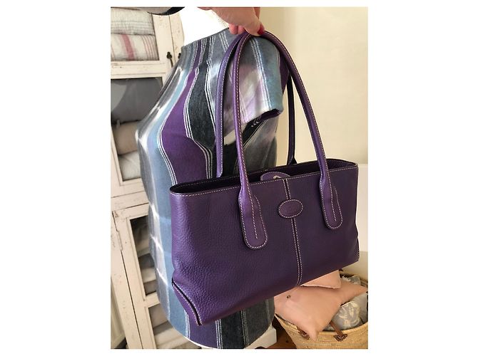 Borsa Tod's in pelle viola Porpora - vista 3