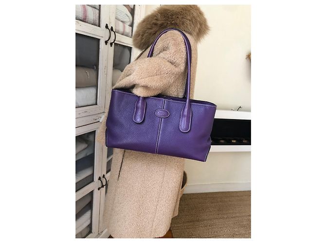 Borsa Tod's in pelle viola Porpora - vista 9