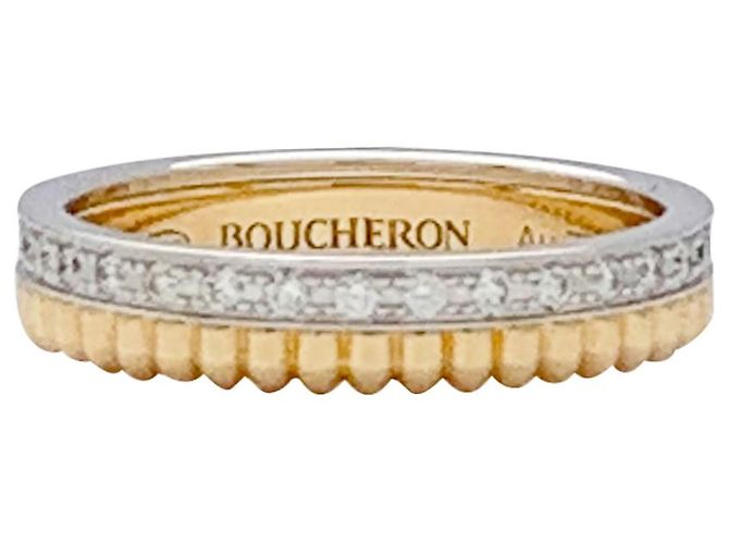 Anello di Boucheron, “Quattro Radiant Edition Grosgrain”, due ori e diamanti. - vista 2