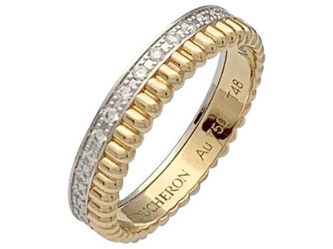 Anello di Boucheron, “Quattro Radiant Edition Grosgrain”, due ori e diamanti. - vista 5