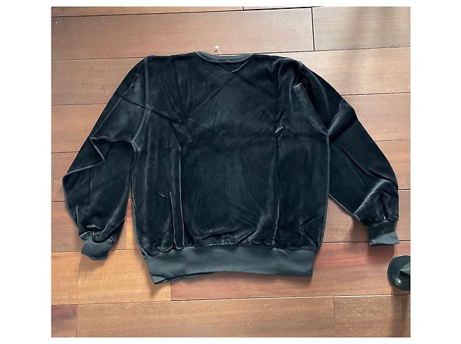 Sonia Rykiel Sweatshirt aus schwarzem Samt mit Goldstickerei Golden - Ansicht 3