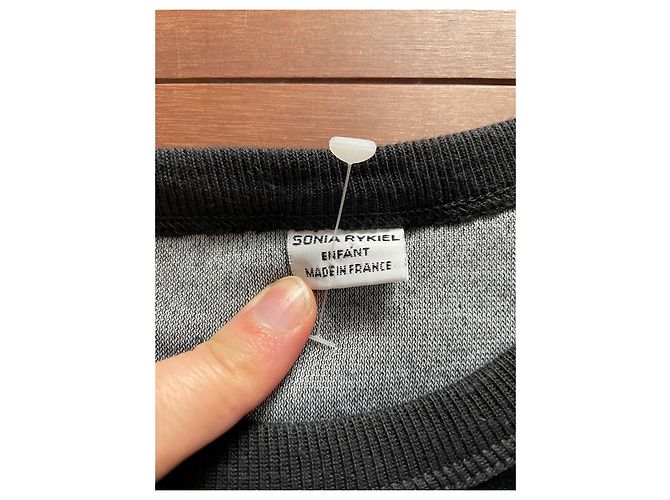 Sonia Rykiel Sweatshirt aus schwarzem Samt mit Goldstickerei Golden - Ansicht 6