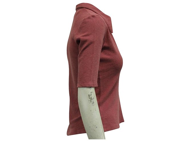Autre Marque Polo Albus Lumen Point Collar en lino rojo Roja - vista 2