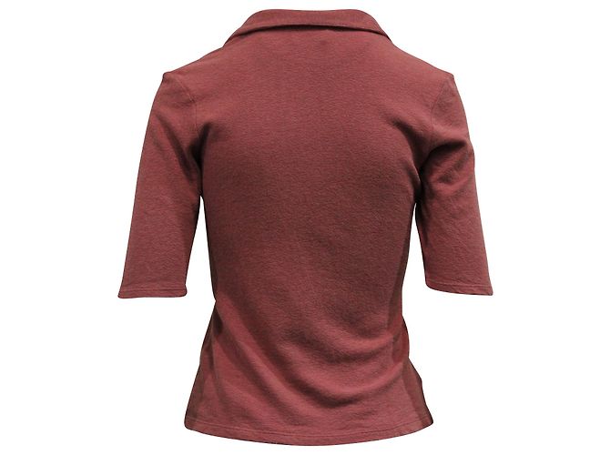 Autre Marque Polo Albus Lumen Point Collar en lino rojo Roja - vista 3