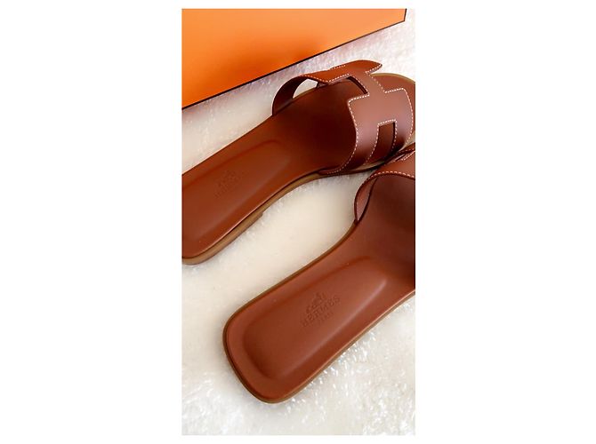 Hermès Sandalo Oran Hermes Caramello - vista 2
