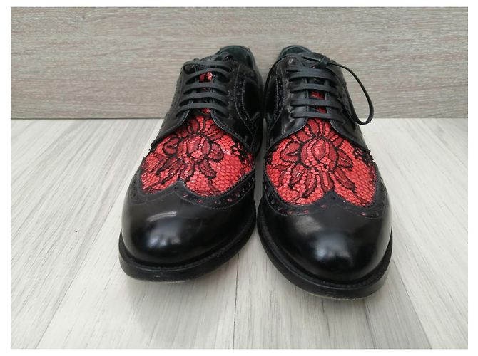 Scarpe stringate in pelle nere Dolce & Gabbana Nero - vista 2