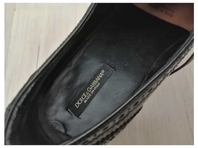 Scarpe stringate in pelle nere Dolce & Gabbana Nero - vista 6