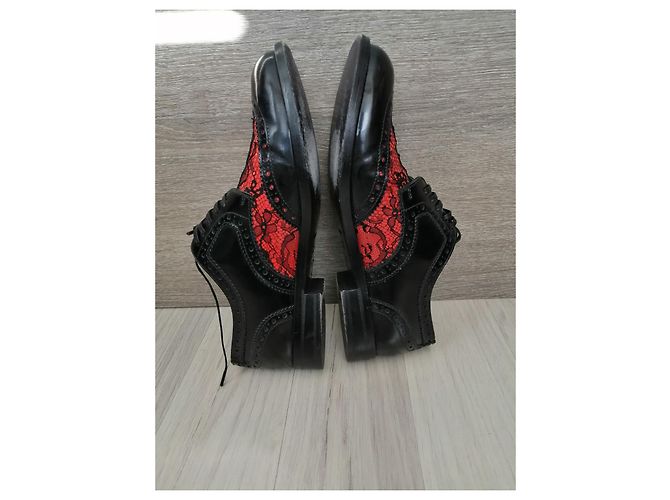 Scarpe stringate in pelle nere Dolce & Gabbana Nero - vista 7