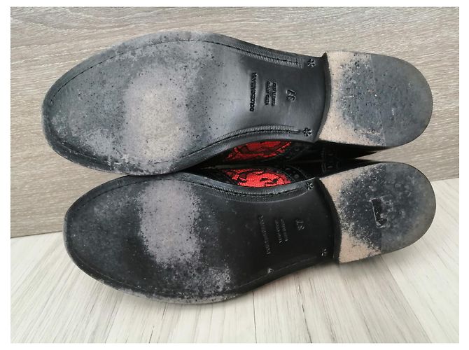 Scarpe stringate in pelle nere Dolce & Gabbana Nero - vista 8