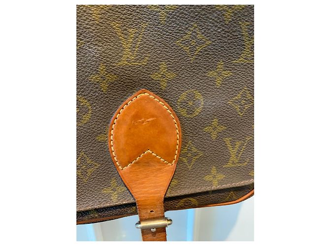 Borsa a mano Louis Vuitton Cartouchiere in pelle marrone - vista 2
